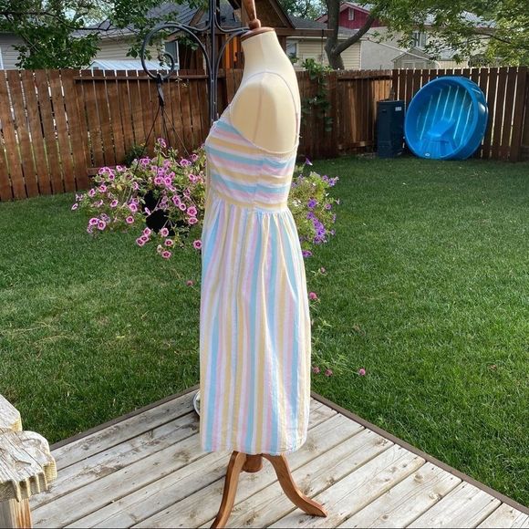 Earth Angel Nasty Gal Dress Pastel Stripe Midi - Picture 7 of 14